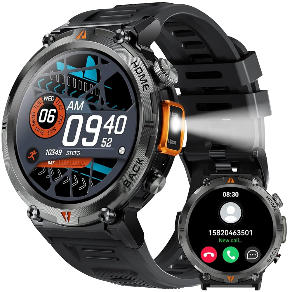EIGIIS - Reloj inteligente militar con linterna LED