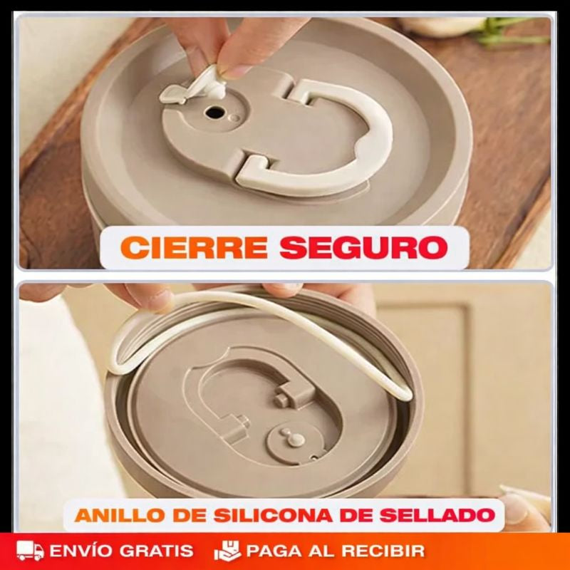 🍱 SET X4 PORTACOMIDAS + LONCHERA TÉRMICA PREMIUM