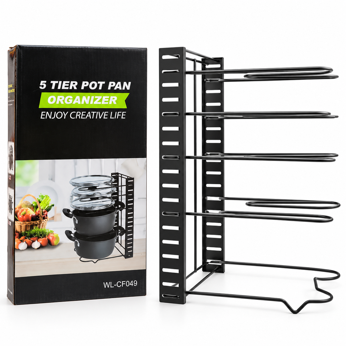 🍳 OrdenaChef™ — Organizador Ajustable de Ollas y Sartenes de 5 Niveles