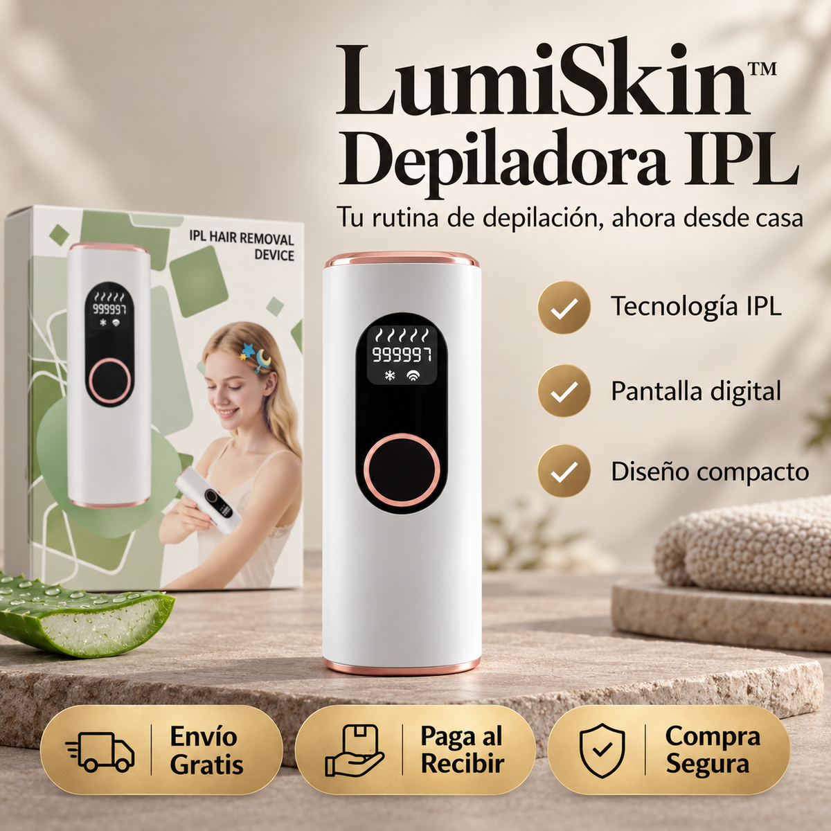 ✨ LumiSkin™ — Depiladora IPL para una Piel Suave 🌸