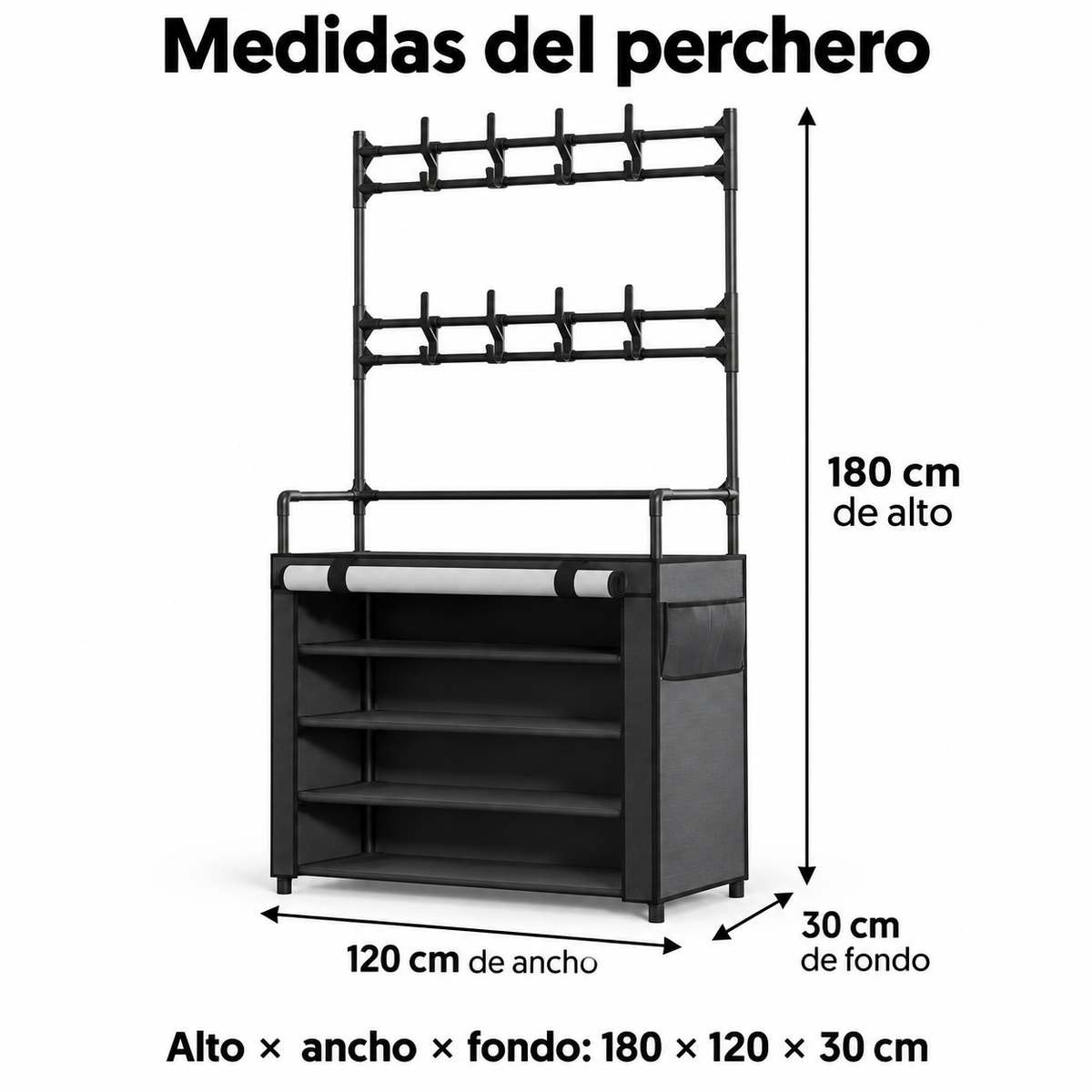 👕👟 OrdenaMax™ — Perchero y Zapatera Multifuncional de 4 Niveles