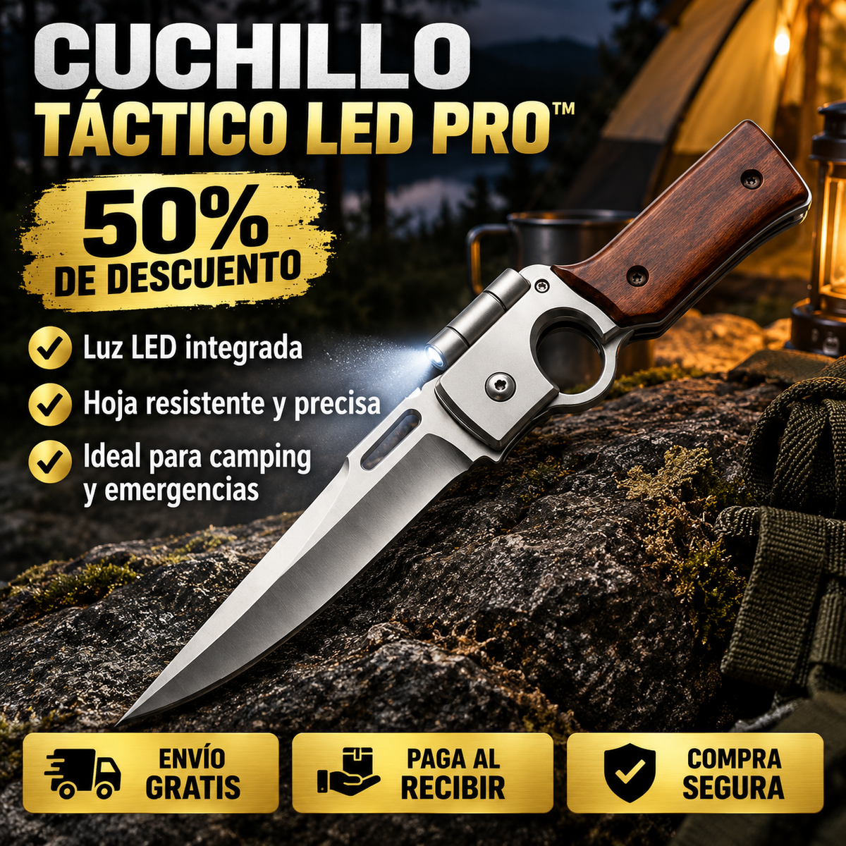 🔦🔪 Cuchillo Táctico AK47™ | ¡50% DE DESCUENTO!