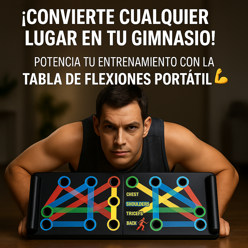 Tabla De Flexiones Plegable 30 En 1 - Entrenamiento En Casa Para Pecho, Hombros Y Brazos, Asas Ergonómicas, Soporte Hasta 600 Lbs