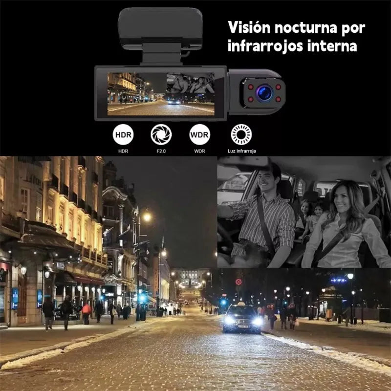 🚗📹 CAMARA VEHICULAR 2 EN 1 M8 HD - Seguridad Total en Cada Kilómetro
