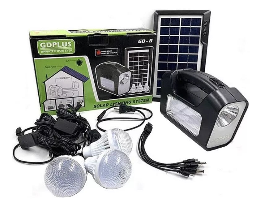 Kit Solar Emergencia Camping 220v Ampolletas 36hrs / Gd-8 Color GD-8 -220015 B