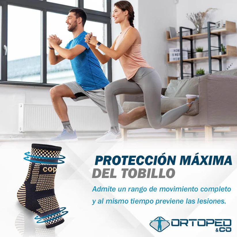 Tobillera de Compresión de Cobre iCooper® para Alivio de Dolor y Prevención de lesiones [PAGA 1 Lleva 2]