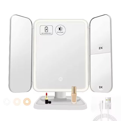 Espejo de maquillaje con luz led recargable - PROMOCIÓN