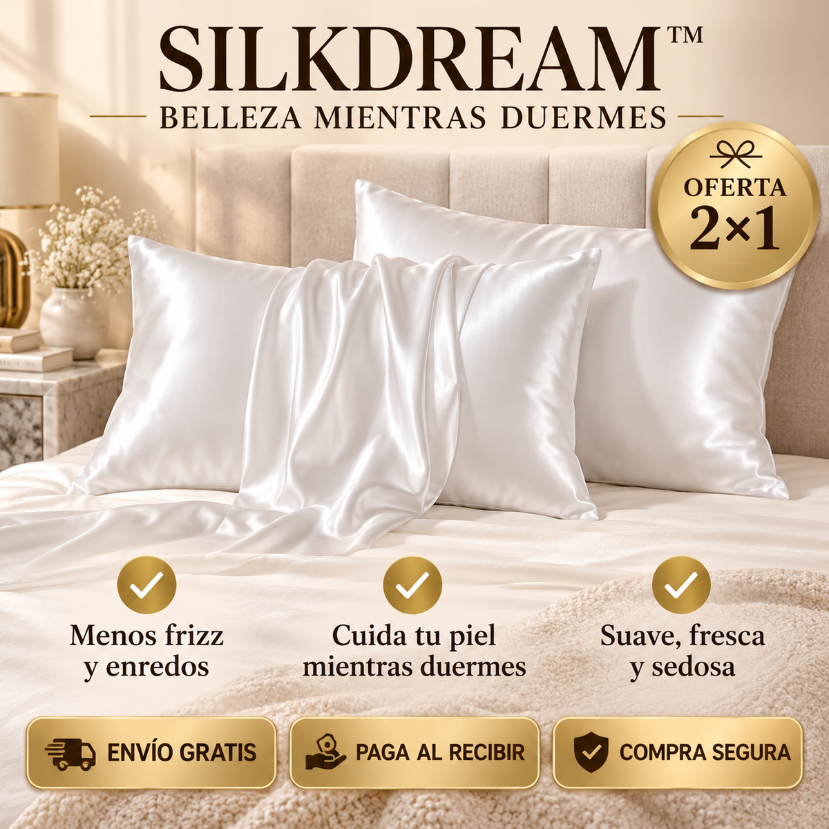 Funda de Seda Antifrizz – SilkDream™ | OFERTA 2×1