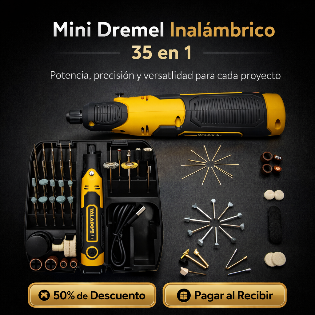Mini Dremel Inalámbrico Recargable – 35 Piezas Multipropósito