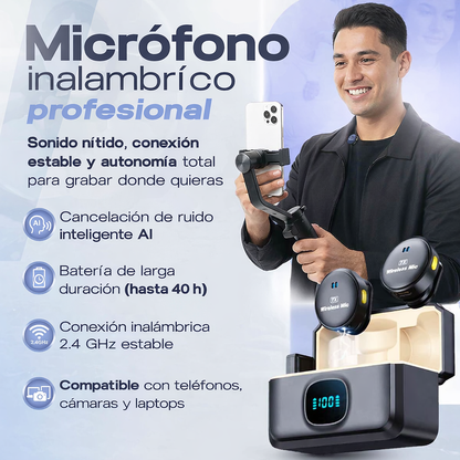 Micrófono inalámbrico profesional - Creación de contenido