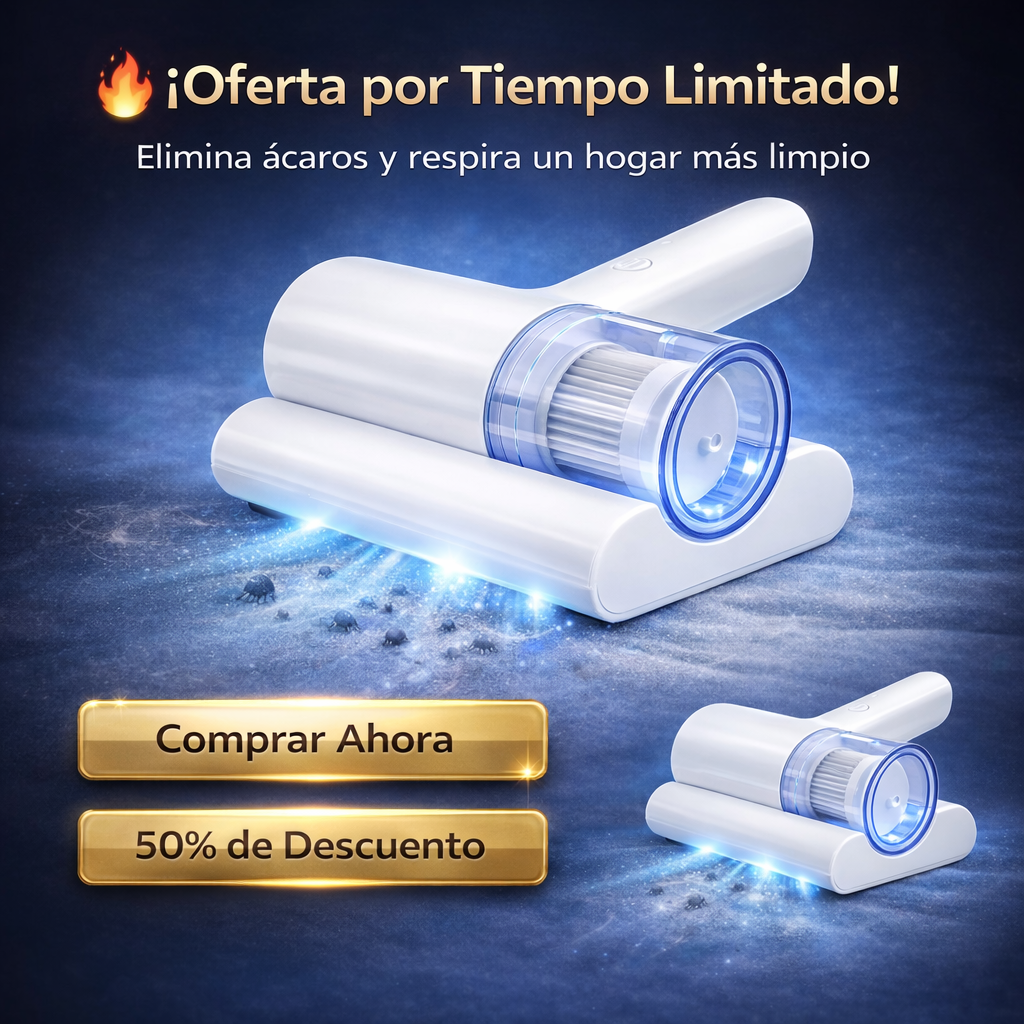 Aspiradora Ultra UV | ¡Elimina Ácaros, Polvo y Alérgenos con Poder UV!✨